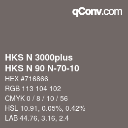 Código de color: HKS N 3000plus - HKS N 90 N-70-10 | qconv.com