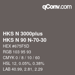 Color code: HKS N 3000plus - HKS N 90 N-70-30 | qconv.com