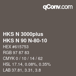 Código de color: HKS N 3000plus - HKS N 90 N-80-10 | qconv.com