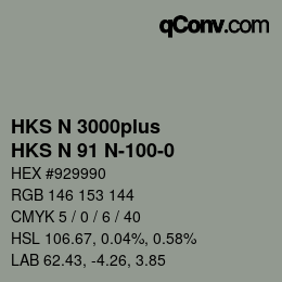 Farbcode: HKS N 3000plus - HKS N 91 N-100-0 | qconv.com