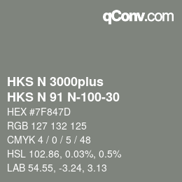 Farbcode: HKS N 3000plus - HKS N 91 N-100-30 | qconv.com