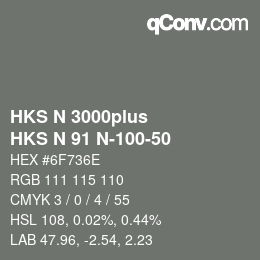 Color code: HKS N 3000plus - HKS N 91 N-100-50 | qconv.com