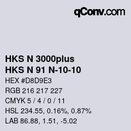 Code couleur: HKS N 3000plus - HKS N 91 N-10-10 | qconv.com