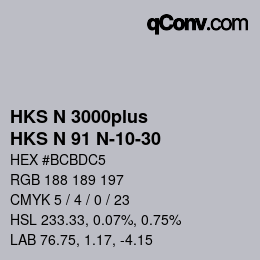 Farbcode: HKS N 3000plus - HKS N 91 N-10-30 | qconv.com