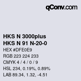 カラーコード: HKS N 3000plus - HKS N 91 N-20-0 | qconv.com