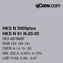 Farbcode: HKS N 3000plus - HKS N 91 N-20-30 | qconv.com