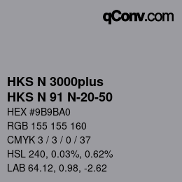 Color code: HKS N 3000plus - HKS N 91 N-20-50 | qconv.com
