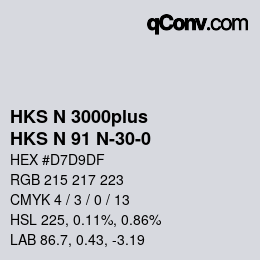 Color code: HKS N 3000plus - HKS N 91 N-30-0 | qconv.com