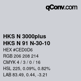 Farbcode: HKS N 3000plus - HKS N 91 N-30-10 | qconv.com