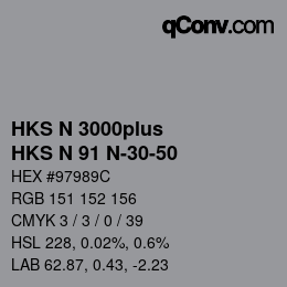 Color code: HKS N 3000plus - HKS N 91 N-30-50 | qconv.com