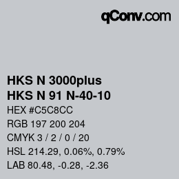 Farbcode: HKS N 3000plus - HKS N 91 N-40-10 | qconv.com