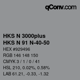 Color code: HKS N 3000plus - HKS N 91 N-40-50 | qconv.com