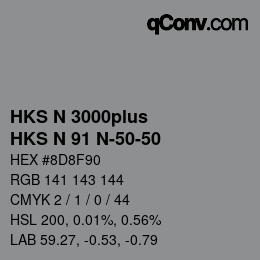 Color code: HKS N 3000plus - HKS N 91 N-50-50 | qconv.com