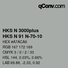 Farbcode: HKS N 3000plus - HKS N 91 N-70-10 | qconv.com