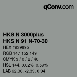 Código de color: HKS N 3000plus - HKS N 91 N-70-30 | qconv.com