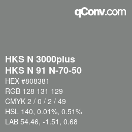 Código de color: HKS N 3000plus - HKS N 91 N-70-50 | qconv.com