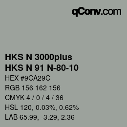 Color code: HKS N 3000plus - HKS N 91 N-80-10 | qconv.com