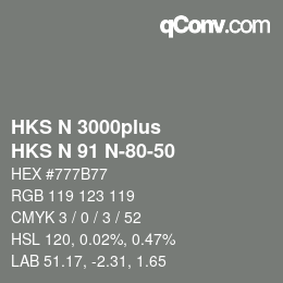 Color code: HKS N 3000plus - HKS N 91 N-80-50 | qconv.com