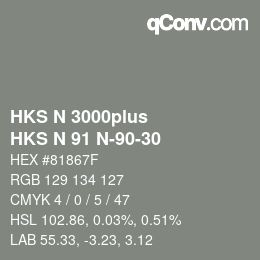 Farbcode: HKS N 3000plus - HKS N 91 N-90-30 | qconv.com