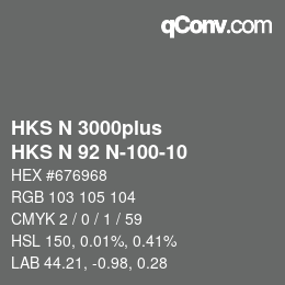 Color code: HKS N 3000plus - HKS N 92 N-100-10 | qconv.com