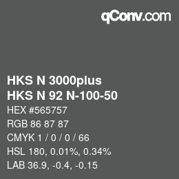 Code couleur: HKS N 3000plus - HKS N 92 N-100-50 | qconv.com