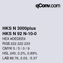 Farbcode: HKS N 3000plus - HKS N 92 N-10-0 | qconv.com