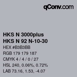 Color code: HKS N 3000plus - HKS N 92 N-10-30 | qconv.com