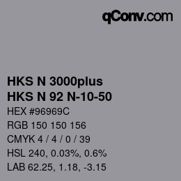 Farbcode: HKS N 3000plus - HKS N 92 N-10-50 | qconv.com