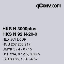 Farbcode: HKS N 3000plus - HKS N 92 N-20-0 | qconv.com