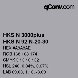 Farbcode: HKS N 3000plus - HKS N 92 N-20-30 | qconv.com
