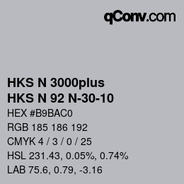 カラーコード: HKS N 3000plus - HKS N 92 N-30-10 | qconv.com