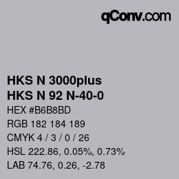Farbcode: HKS N 3000plus - HKS N 92 N-40-0 | qconv.com