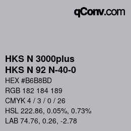 Color code: HKS N 3000plus - HKS N 92 N-40-0 | qconv.com