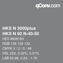Código de color: HKS N 3000plus - HKS N 92 N-40-50 | qconv.com