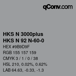 Farbcode: HKS N 3000plus - HKS N 92 N-60-0 | qconv.com