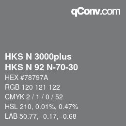 Código de color: HKS N 3000plus - HKS N 92 N-70-30 | qconv.com