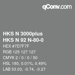 Código de color: HKS N 3000plus - HKS N 92 N-80-0 | qconv.com
