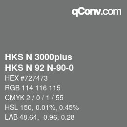 Farbcode: HKS N 3000plus - HKS N 92 N-90-0 | qconv.com