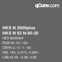 Farbcode: HKS N 3000plus - HKS N 92 N-90-30 | qconv.com