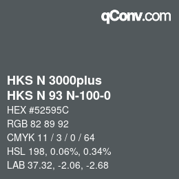 颜色代码: HKS N 3000plus - HKS N 93 N-100-0 | qconv.com