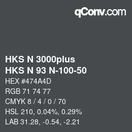 Code couleur: HKS N 3000plus - HKS N 93 N-100-50 | qconv.com