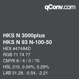 颜色代码: HKS N 3000plus - HKS N 93 N-100-50 | qconv.com