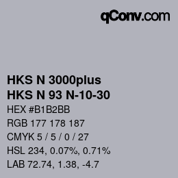 Color code: HKS N 3000plus - HKS N 93 N-10-30 | qconv.com