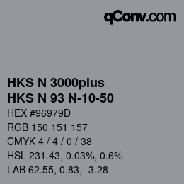 Color code: HKS N 3000plus - HKS N 93 N-10-50 | qconv.com