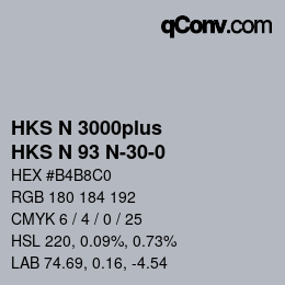 颜色代码: HKS N 3000plus - HKS N 93 N-30-0 | qconv.com