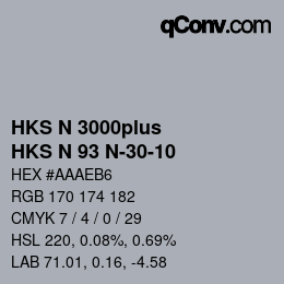 カラーコード: HKS N 3000plus - HKS N 93 N-30-10 | qconv.com