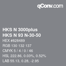 颜色代码: HKS N 3000plus - HKS N 93 N-30-50 | qconv.com