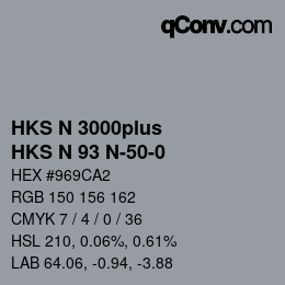 Código de color: HKS N 3000plus - HKS N 93 N-50-0 | qconv.com