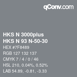 Farbcode: HKS N 3000plus - HKS N 93 N-50-30 | qconv.com