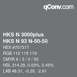 颜色代码: HKS N 3000plus - HKS N 93 N-50-50 | qconv.com